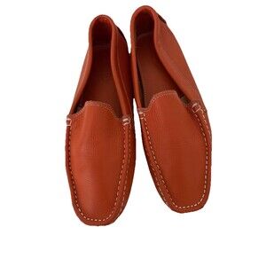 VGUC TOD’S Gommino Driving Shoes Loafers Pebbled Leather Orange Sz 39 US 9